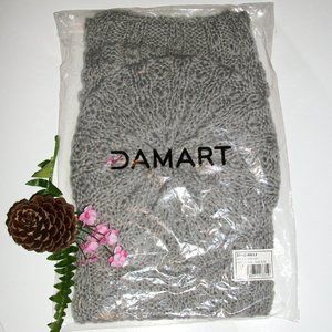 NEW Cable Knit Beret Hat & Matching Scarf Gray NIP